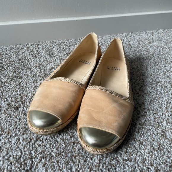 STUART Weitzman | Dree Gold Toe Espadrilles Flats - Picture 5 of 11